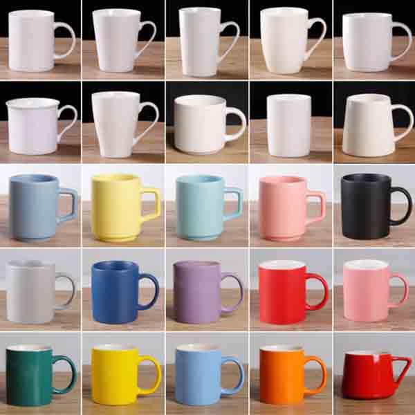 Different types of Custom Wholesale Ceramic Mugs with modern and classic designs