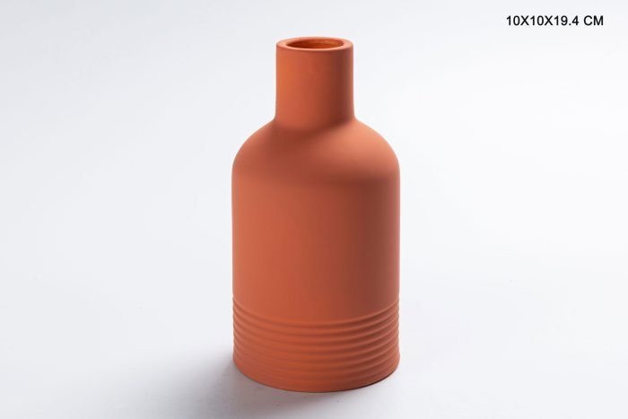 orange ceramic vase