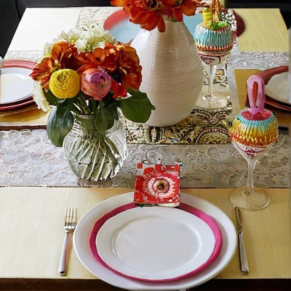 A well decorated dining table