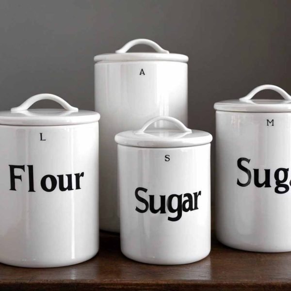 Elegant white kitchen porcelain canisters wholesale set with airtight lids for bulk storage solutions