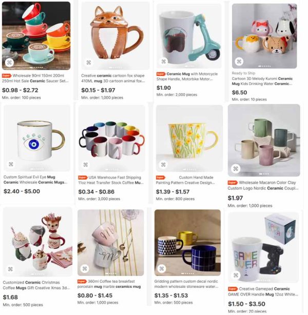 Price of Wholesale Ceramic Mugs