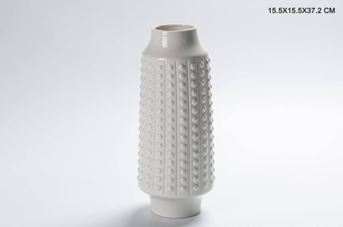 Ceramic Flower Vase White Glossy