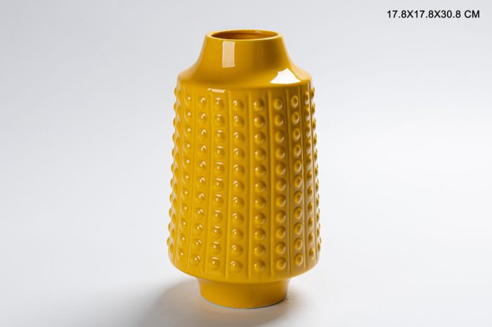Ceramic Flower Vase Yellow Small