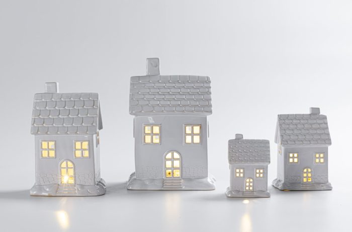 Christmas LED white village house