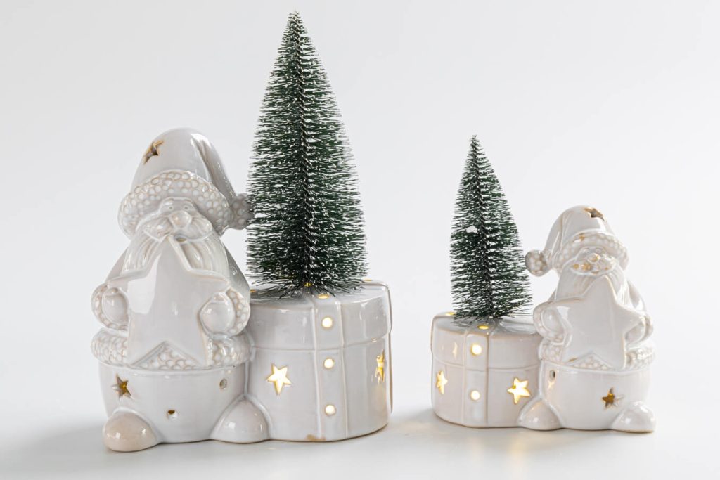 Set of festive ceramic Santa Claus figures, perfect for Ceramic Christmas Decorations Wholesale buyers