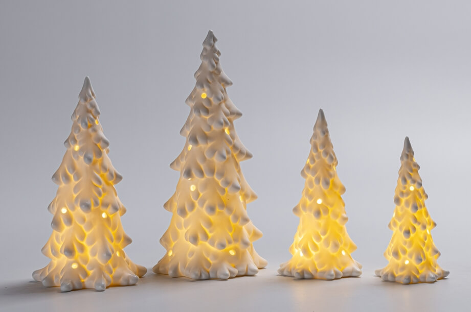 Best Selling Pottery Items:Christmas trees with LED light