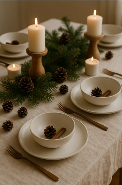 Scandinavian Christmas Table Setting from Scandinavian Christmas Decor Distributors