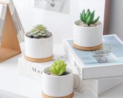 White ceramic pots with drainage hole,perfect for wholesale succulent and cactus planters