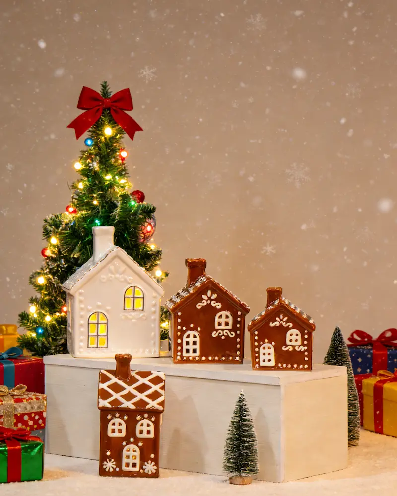 ceramic gingerbread house