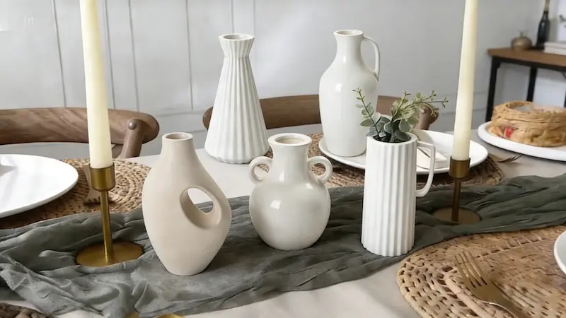 Boho style vases in mixed sizes for wholesale home décor buyers