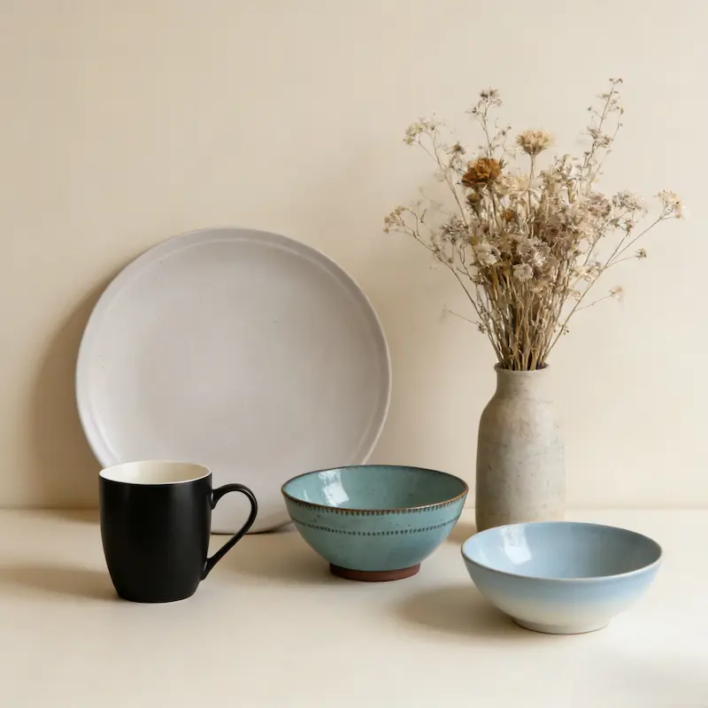 Cloud Dancer + Matte Black Plate,mug,bowl