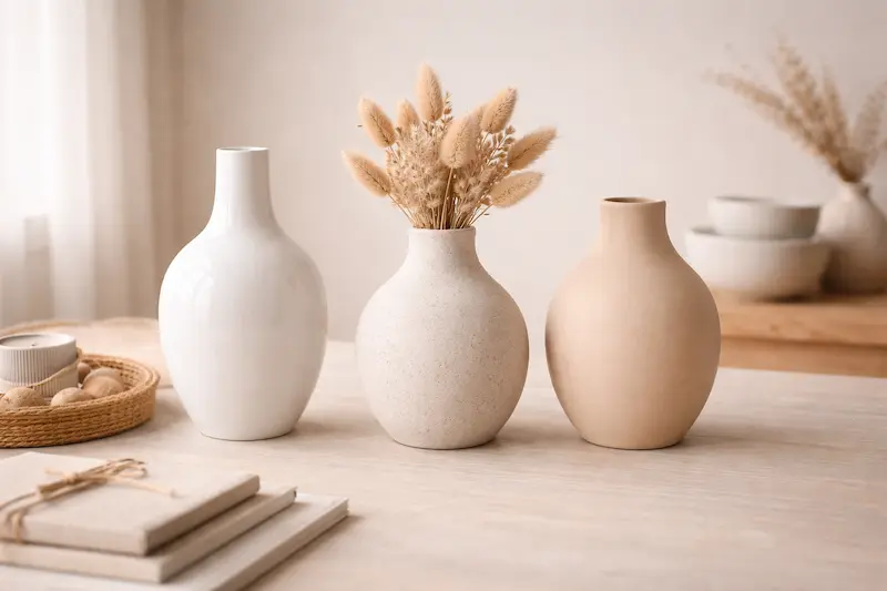 eco-friendly bulk custom ceramic vase collection sustainable home decor
