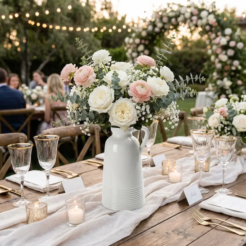 Ceramic flower vases supplied by a florist ceramic vase supplier, ideal for bulk wedding décor vases and floral arrangements
