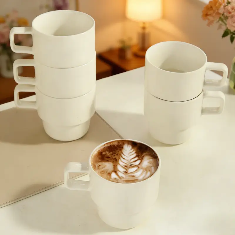 Custom Stackable Mugs with Cloud Dancer glazing