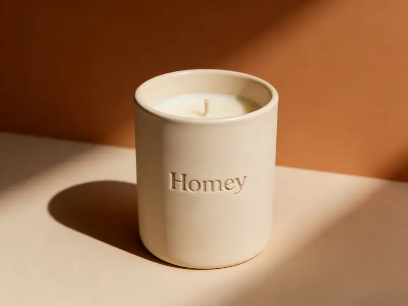 Private label ceramic candle jars designed for autumn home decor collections