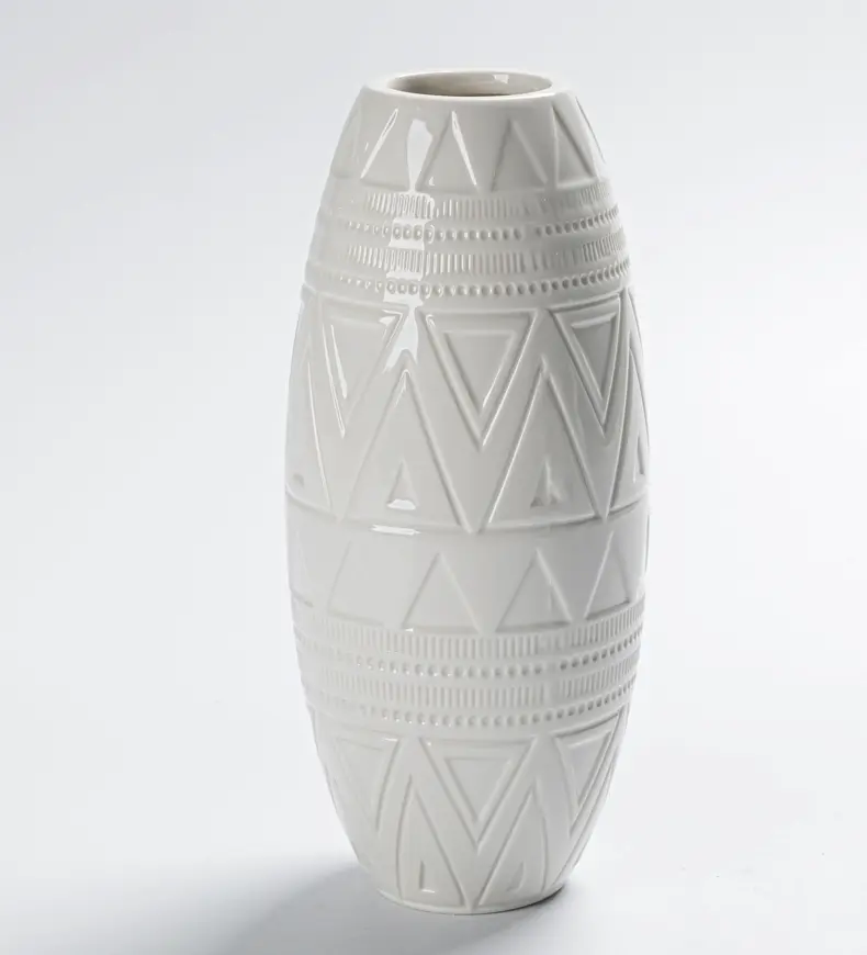 Carved Surface Ceramic Vases