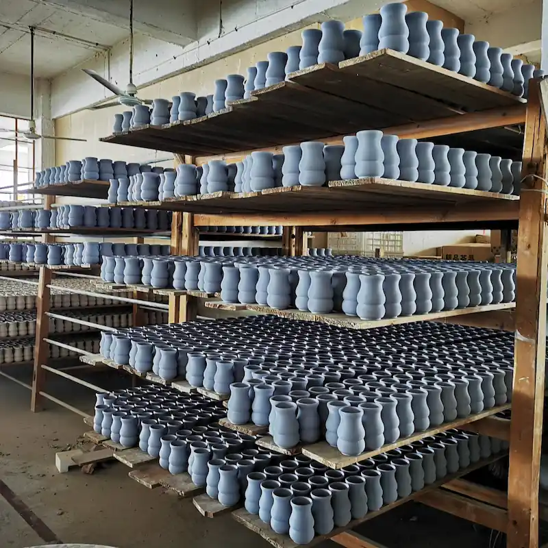 clay body preparation in ceramic vase crafting & production for export quality