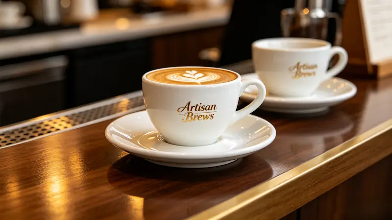 Custom porcelain espresso cups for private label coffee brands