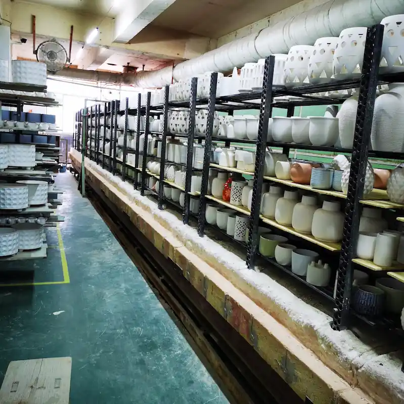 glaze firing stage in ceramic vase crafting & production high temperature kiln process