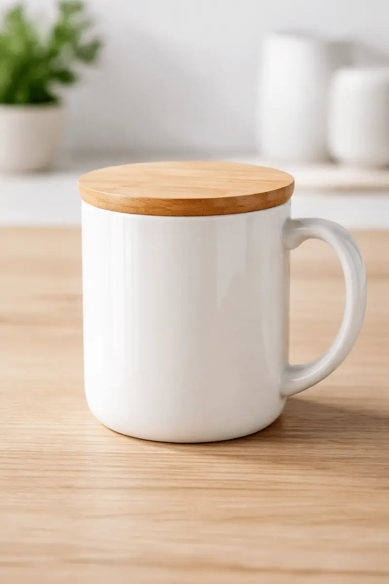 High-Quality Ceramic Mugs with Bamboo Lid and Handle for Wholesale