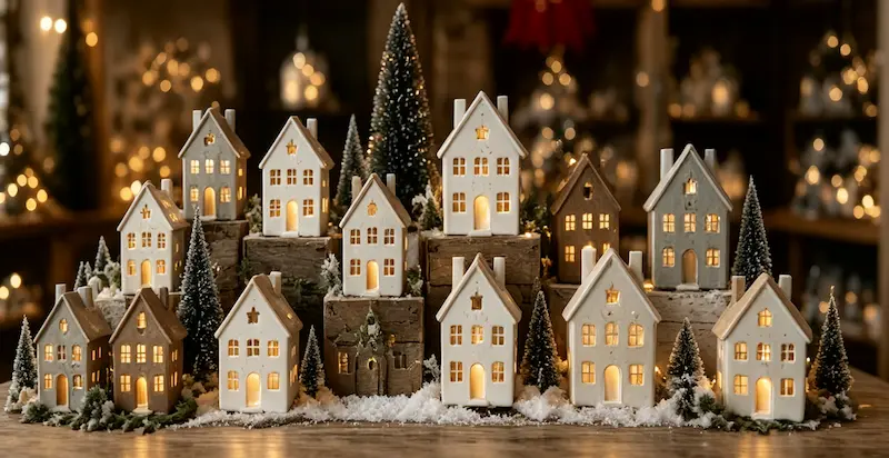 Small Ceramic Houses Retail Display Inspiration