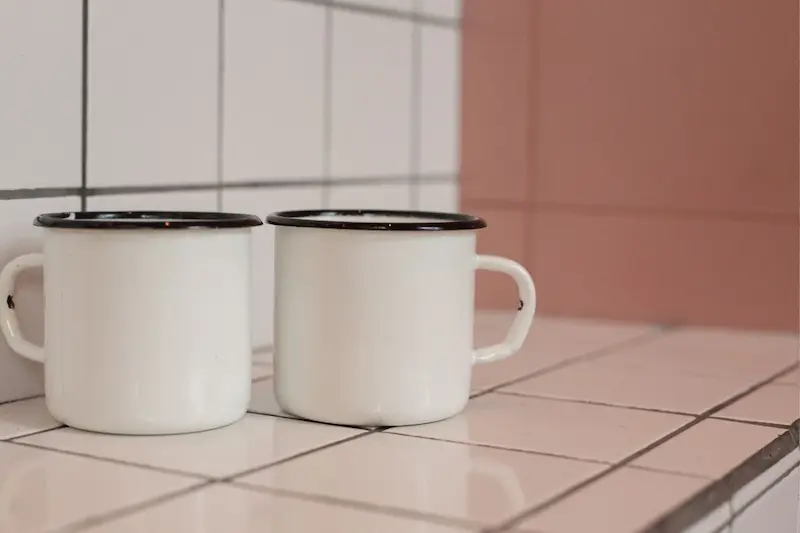 Ceramic Mugs with Matching Backsplash Tiles
