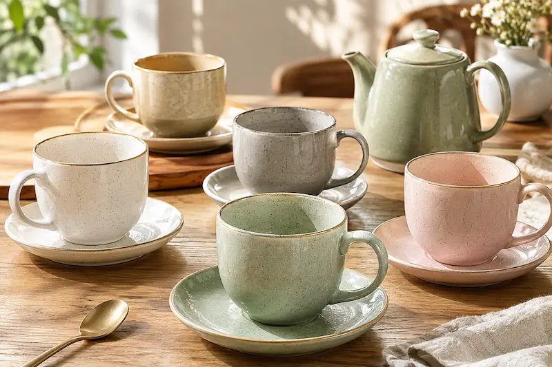 Wholesale ceramic tea cups and saucers for cafes and retailers