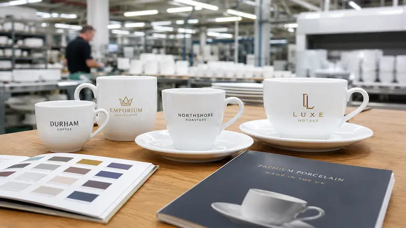 Porcelain cup supplier manufacturing custom porcelain cups for UK brands