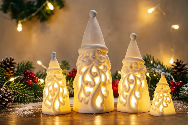 Festive LED Ceramic Snowman