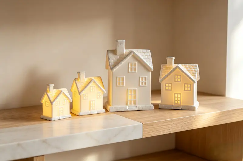 Minimalist Scandinavian ceramic Christmas houses wholesale