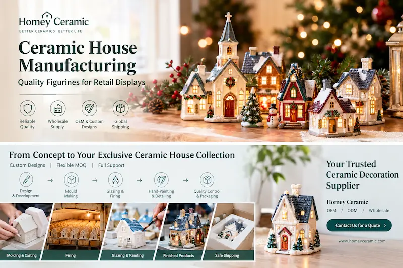 ceramic house figurine manufacturing
